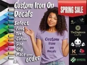 Iron on transfers for Personalised t shirt. Also wedding decor, custom Iron on tshirt transfers. Iron on vinyl from imuniqueUK.