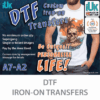 Iron On DTF Transfers, Printed Vinyl