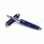 Fountain Pen Hand crafted Unique Blue and Silver