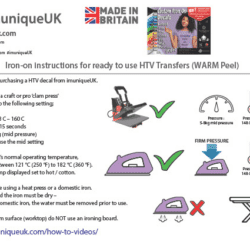 HTV Instructions half - iUk - imuniqueUK Custom Vinyl Transfers DTF Transfers Sublimation Transfer Printing, HTV Transfers, SVG Cutting files. Help Books Download, Artwork Download
