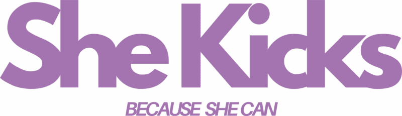 She Kicks lilac Logo Black because she can DTF transfer